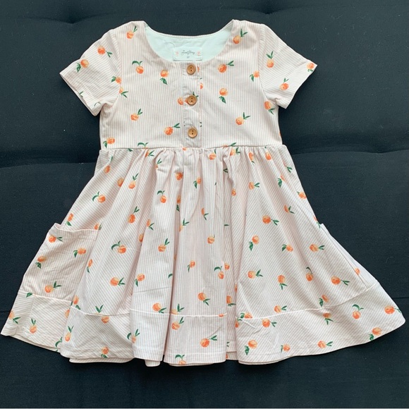 SweetHoney 5y peach print dress - Picture 1 of 5
